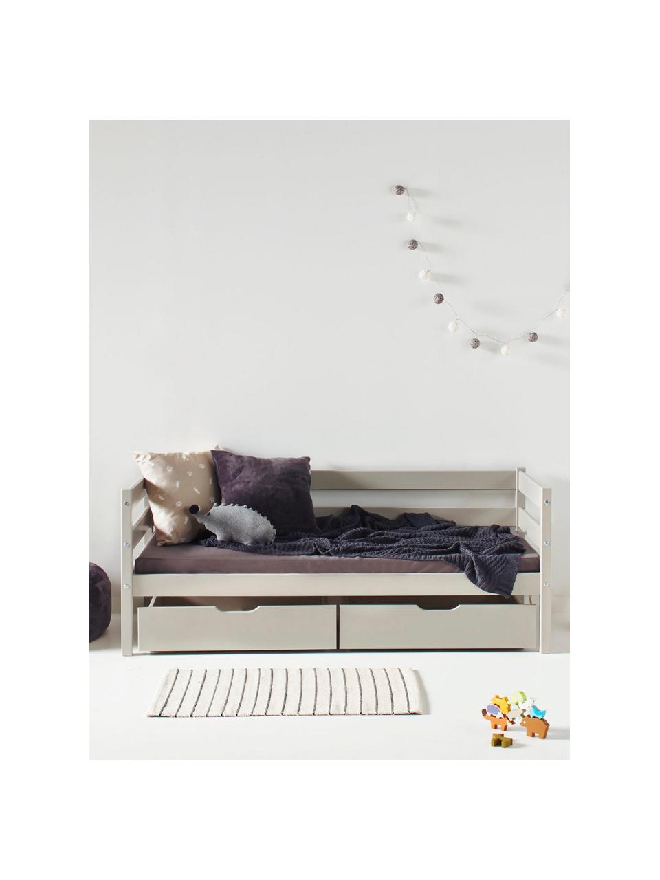 Łóżko dziecięce z drewna sosnowego Eco Comfort, Lite drewno sosnowe z certyfikatem FSC, sklejka, Szary, S 70 x D 160 cm