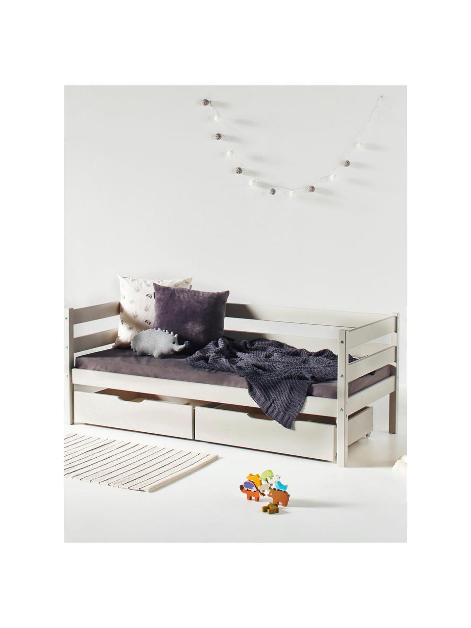 Dětská postel z borovicového dřeva Eco Comfort, 70 x 160 cm, Masivní borovicové dřevo, certifikace FSC, překližka, Borovicové dřevo, lakované greige barvou, Š 70 cm, D 160 cm