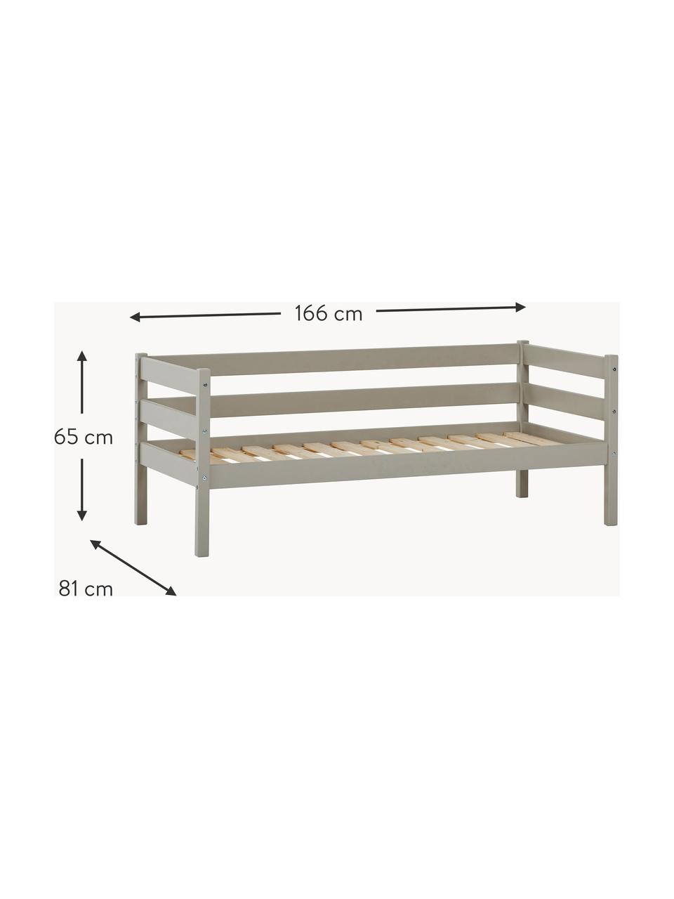 Dětská postel z borovicového dřeva Eco Comfort, 70 x 160 cm, Masivní borovicové dřevo, certifikace FSC, překližka, Borovicové dřevo, lakované greige barvou, Š 70 cm, D 160 cm