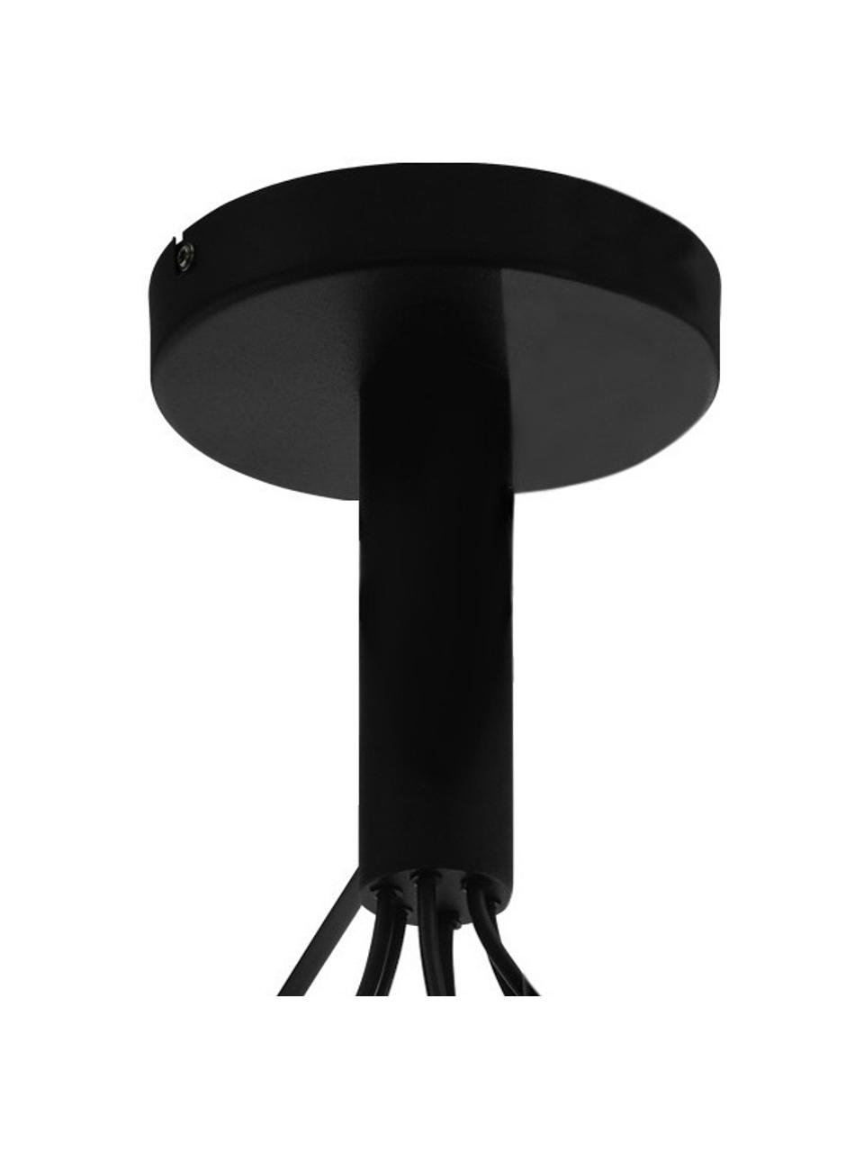 Grote hanglamp Musara, Baldakijn: gelakt metaal, Zwart, Ø 79  x H 85 cm