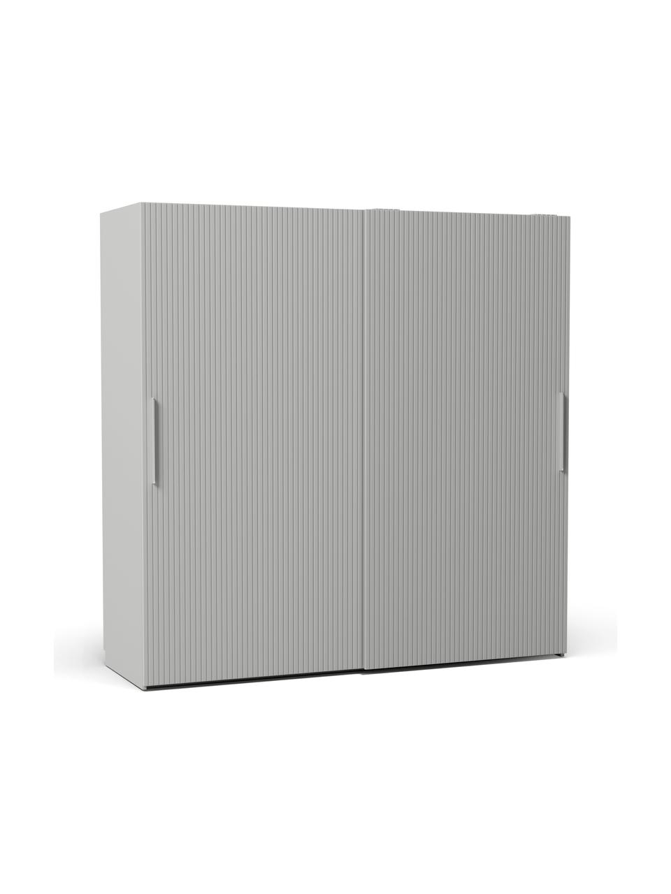 Armario modular Simone, 2 puertas correderas (200 cm), diferentes variantes, Estructura: aglomerado con certificad, Madera, gris, Interior Basic (An 200 x Al 200 cm)
