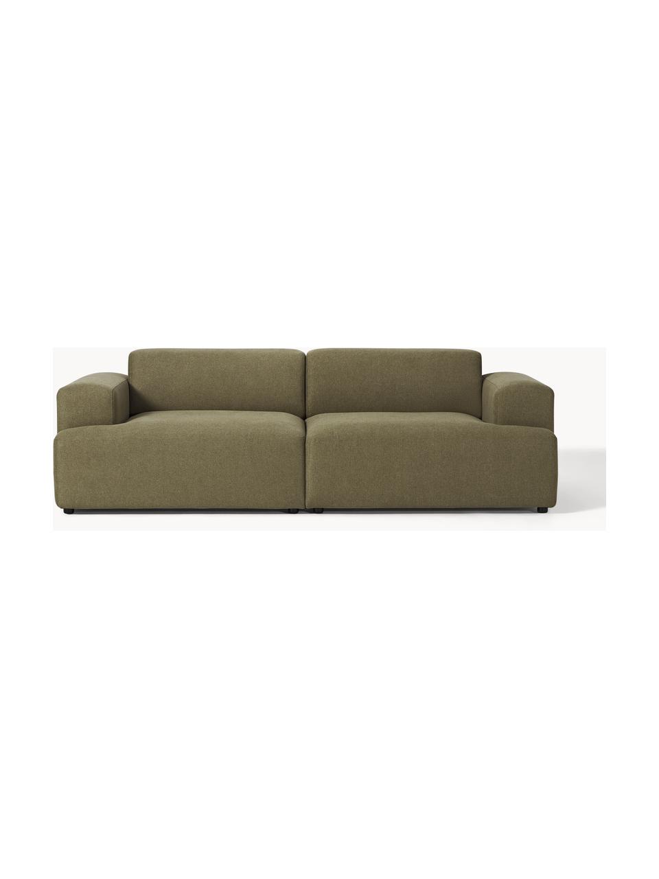 Sofa Melva (3-Sitzer), Bezug: 100 % Polyester Der strap, Gestell: Massives Kiefern- und Fic, Webstoff Olivgrün, B 238 x T 101 cm