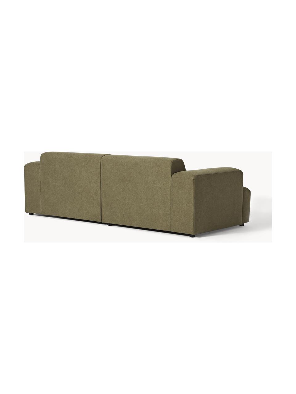 Sofá Melva (3 plazas), Tapizado: 100% poliéster Alta resis, Estructura: madera de pino y abeto ma, Patas: plástico., Tejido verde oliva, An 238 x F 101 cm