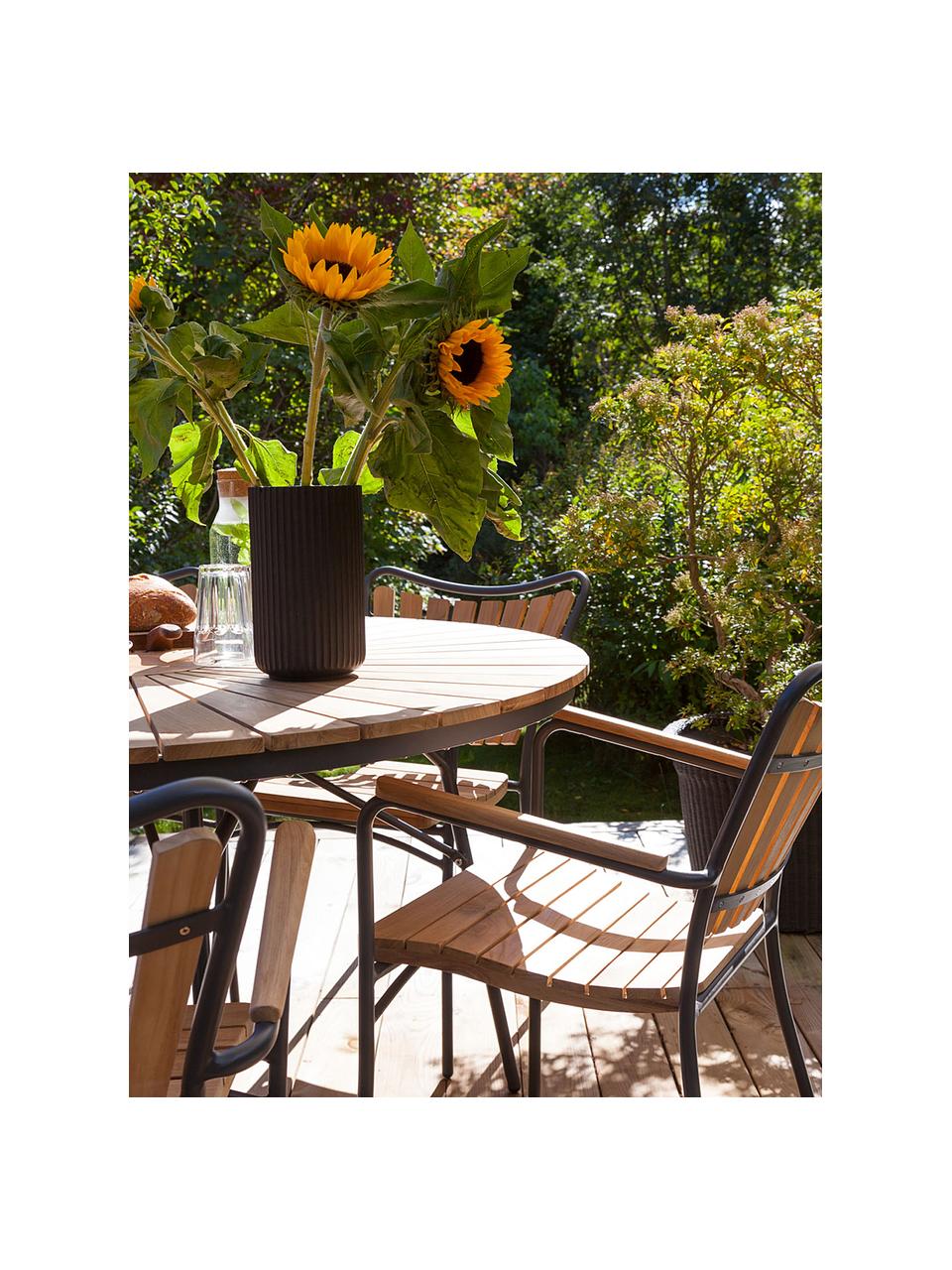 Set de comedor para exterior de madera teca Ellen, 5 pzas., Teca aceitada
Aluminio con pintura en polvo, Gris antracita, madera de teca, Set de diferentes tamaños