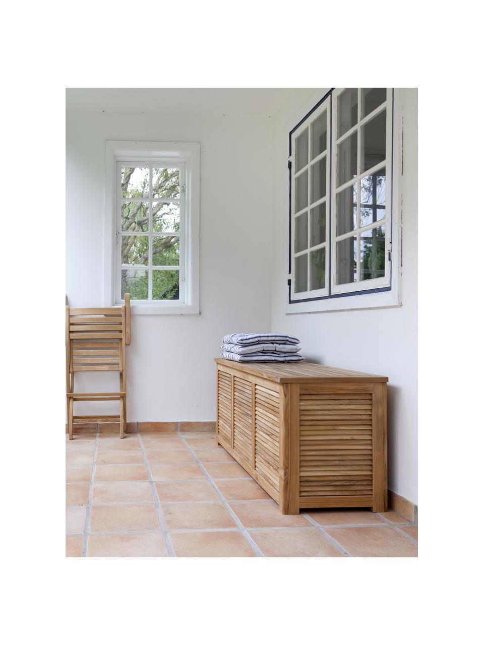 Skrzynia do przechowywania z drewna tekowego Storage, Drewno tekowe, piaskowane, Drewno tekowe, S 130 x W 60 cm