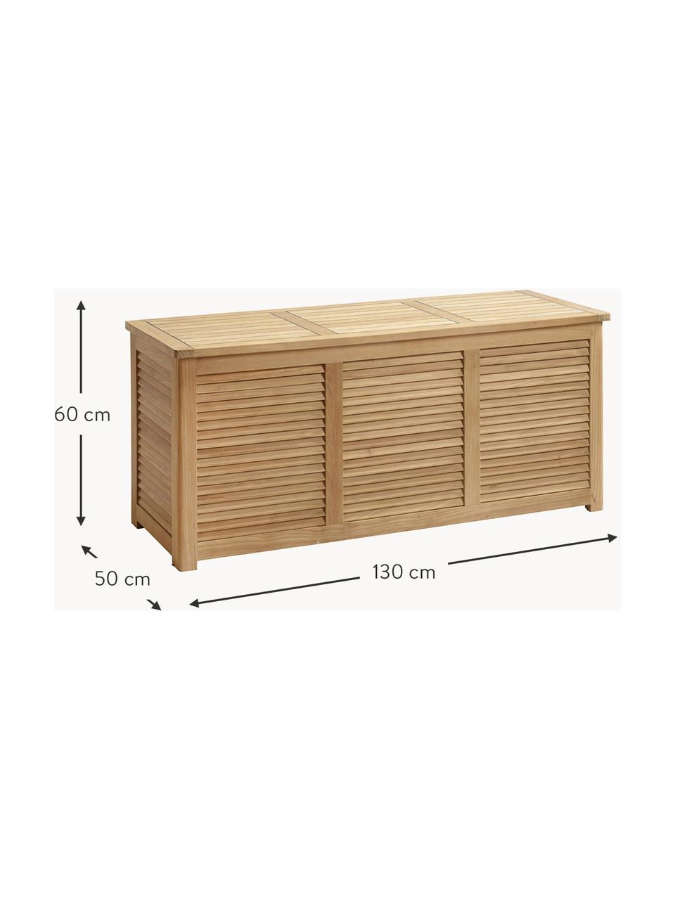 Coffre de rangement en bois de teck Storage, Bois de teck, poli, Teck, larg. 130 x haut. 60 cm