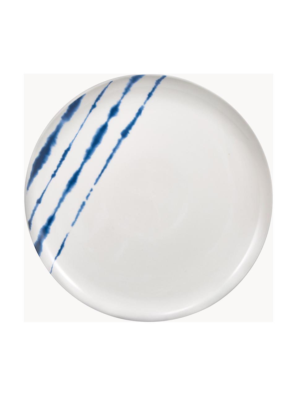 Assiettes plates en porcelaine Amaya, 2 pièces, Porcelaine, Blanc, bleu, Ø 26 x haut. 2 cm