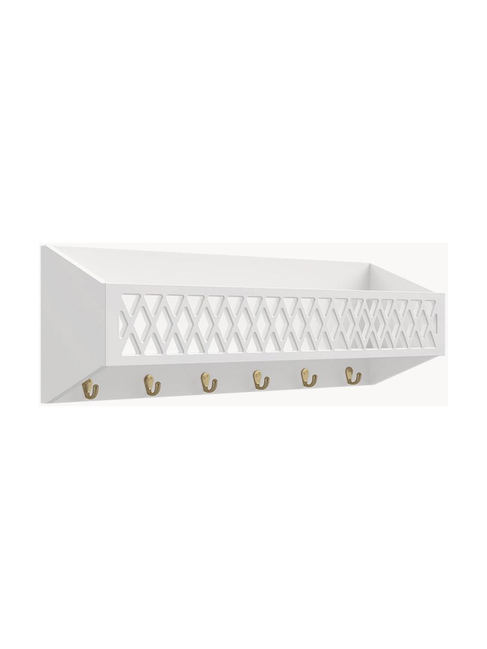 Étagère murale pour enfant Harlequin, MDF, certifié FSC, Bois blanc laqué, larg. 75 x haut. 25 cm