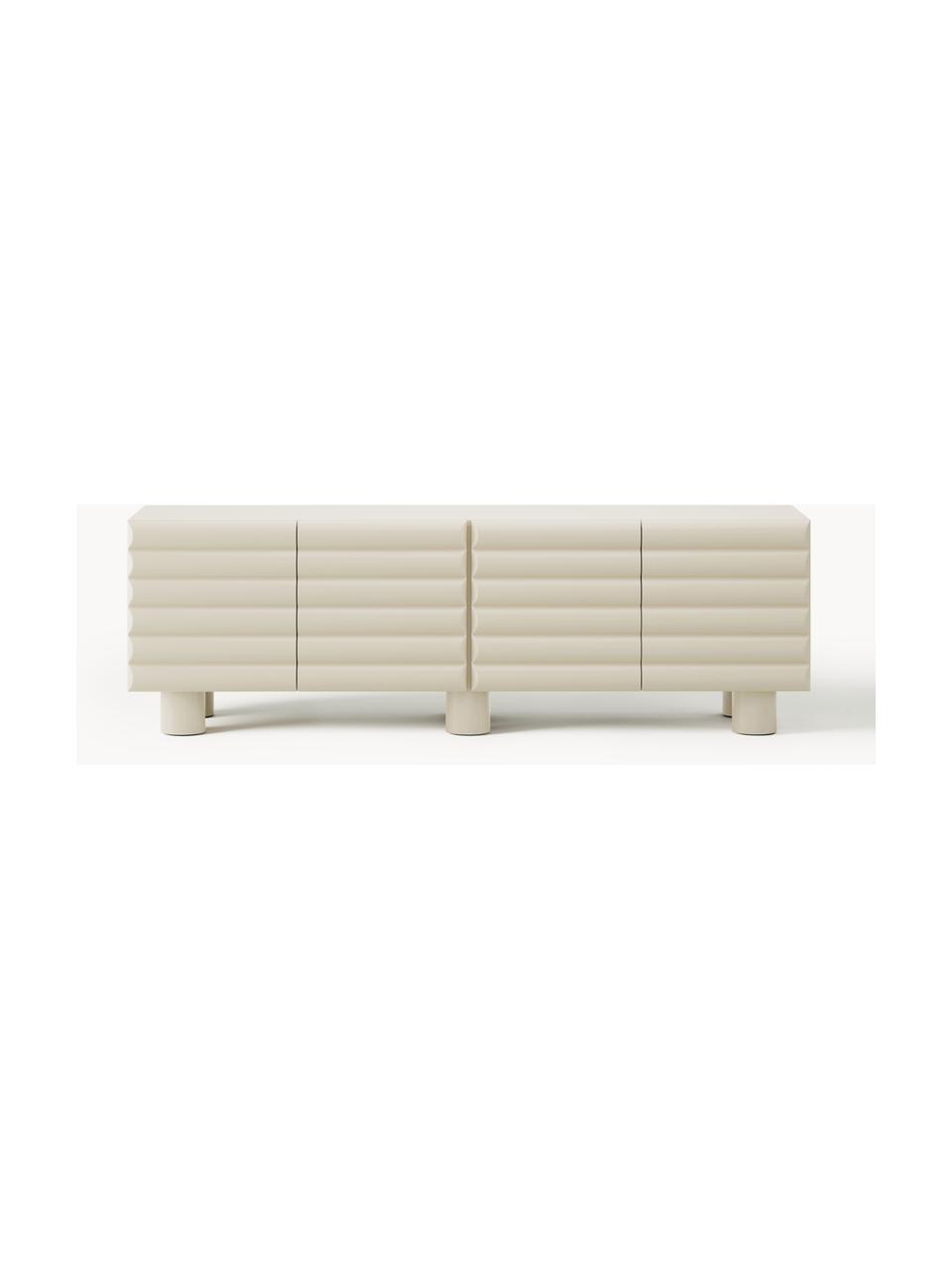 Credenza bassa Fana, Gambe: legno di pioppo, Questo p, Beige, Larg. 180 x Alt. 57 cm