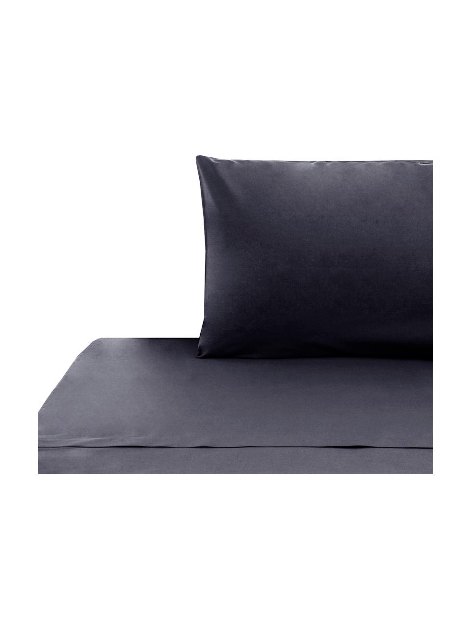 Ropa de cama de renforcé Lenare, Gris grafito, Cama 90 cm (150 x 290 cm)