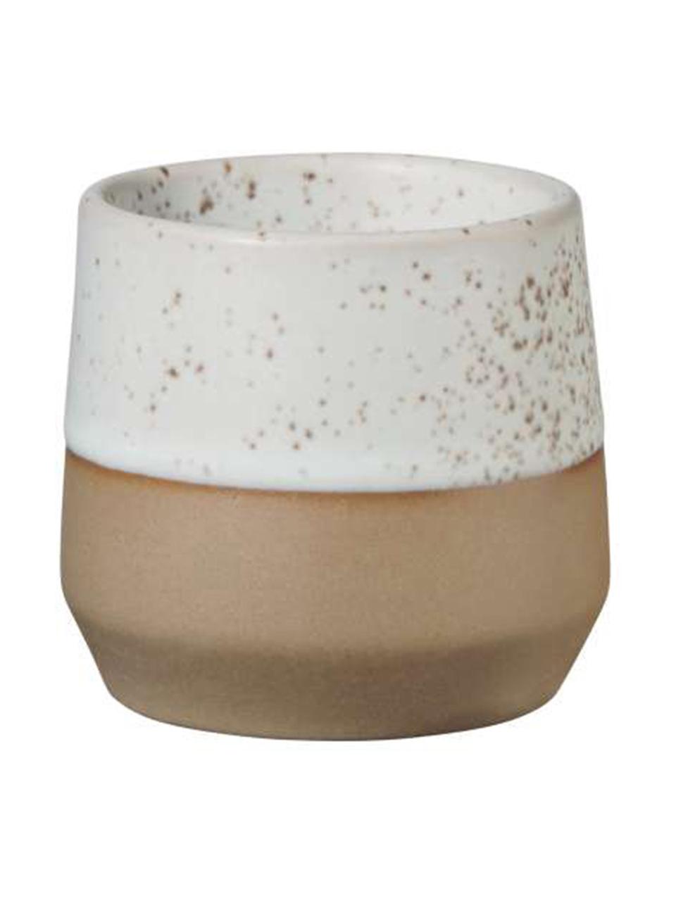 Eierbecher Caja in Braun/Beige matt, 2 Stück, Steingut, Braun- und Beigetöne, Ø 5 x H 5 cm