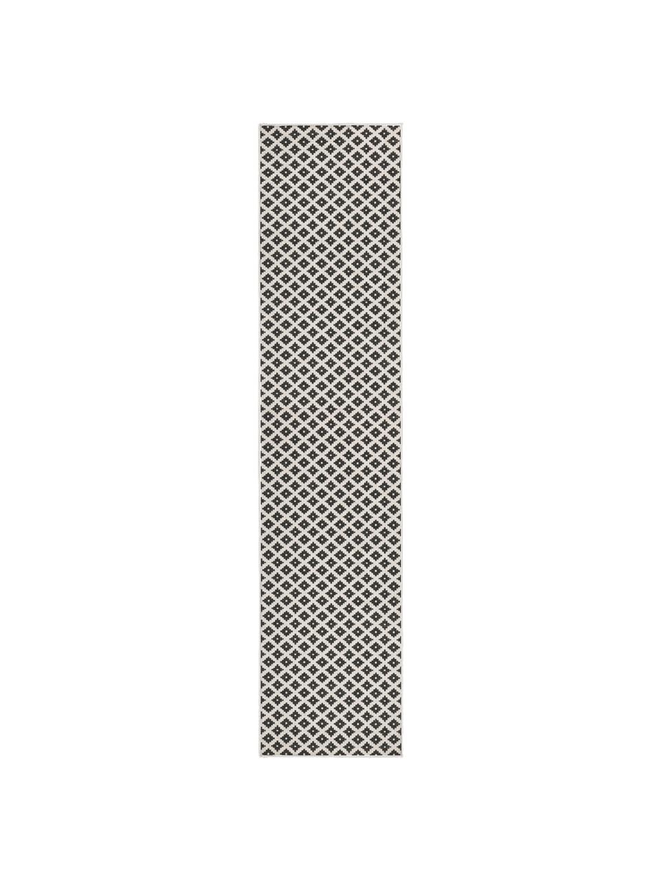 Dwustronny chodnik wewnętrzny/zewnętrzny Nizza, Czarny, odcienie kremowego, S 80 x D 250 cm