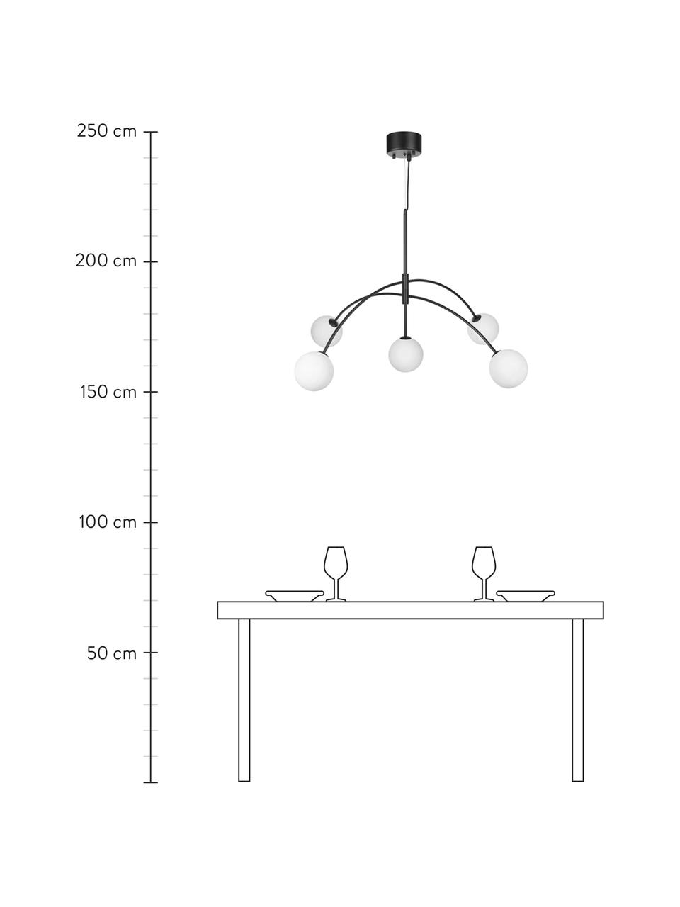 Lampa wisząca ze szkła opalowego Heaven, Czarny, Ø 117 x W 70 cm