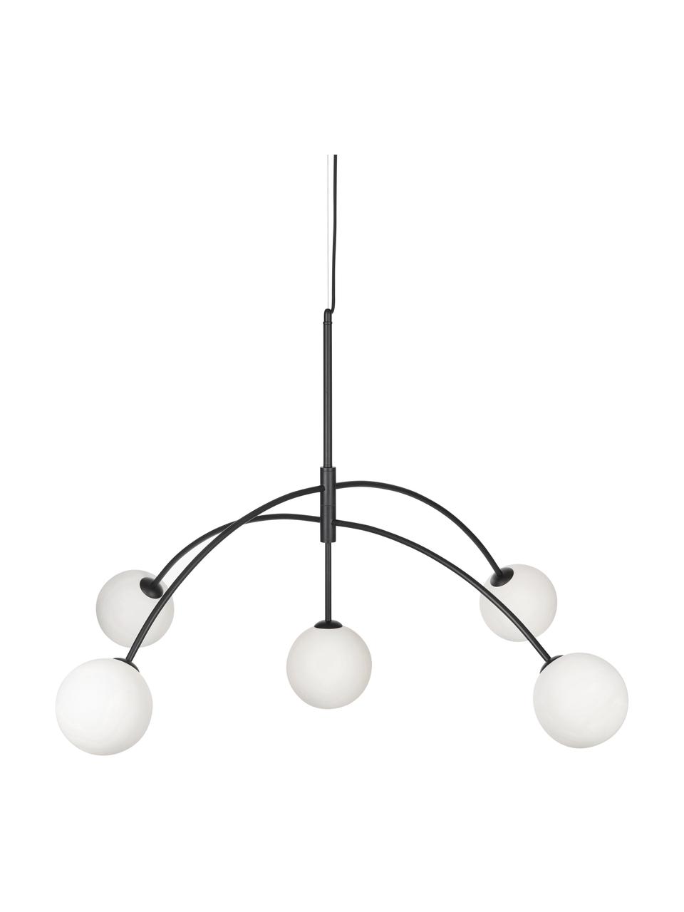 Velké závěsné svítidlo z opálového skla Heaven, Černá, Ø 117 cm, V 70 cm