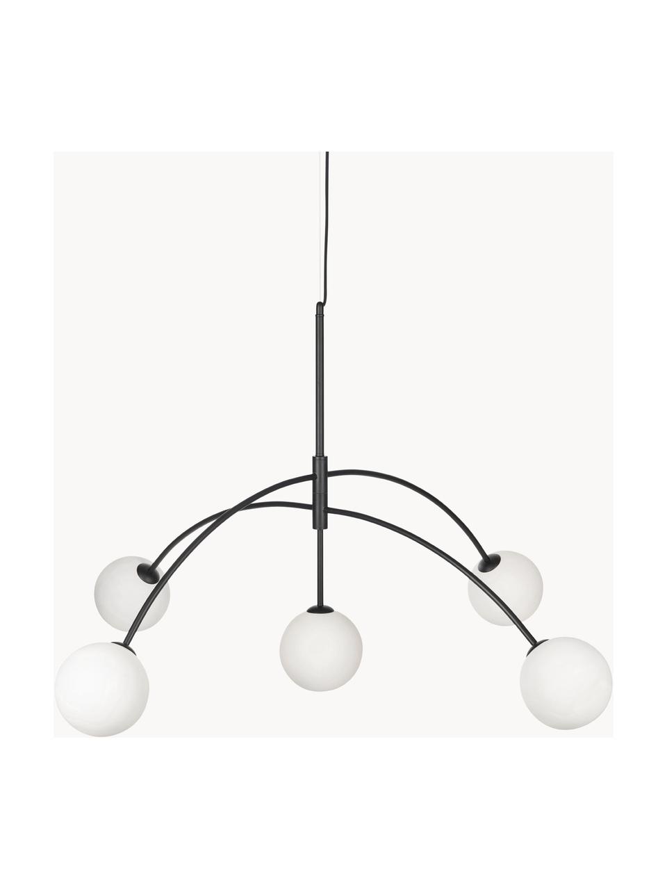 Grote hanglamp Heaven van opaalglas, Zwart, Ø 117 x H 70 cm