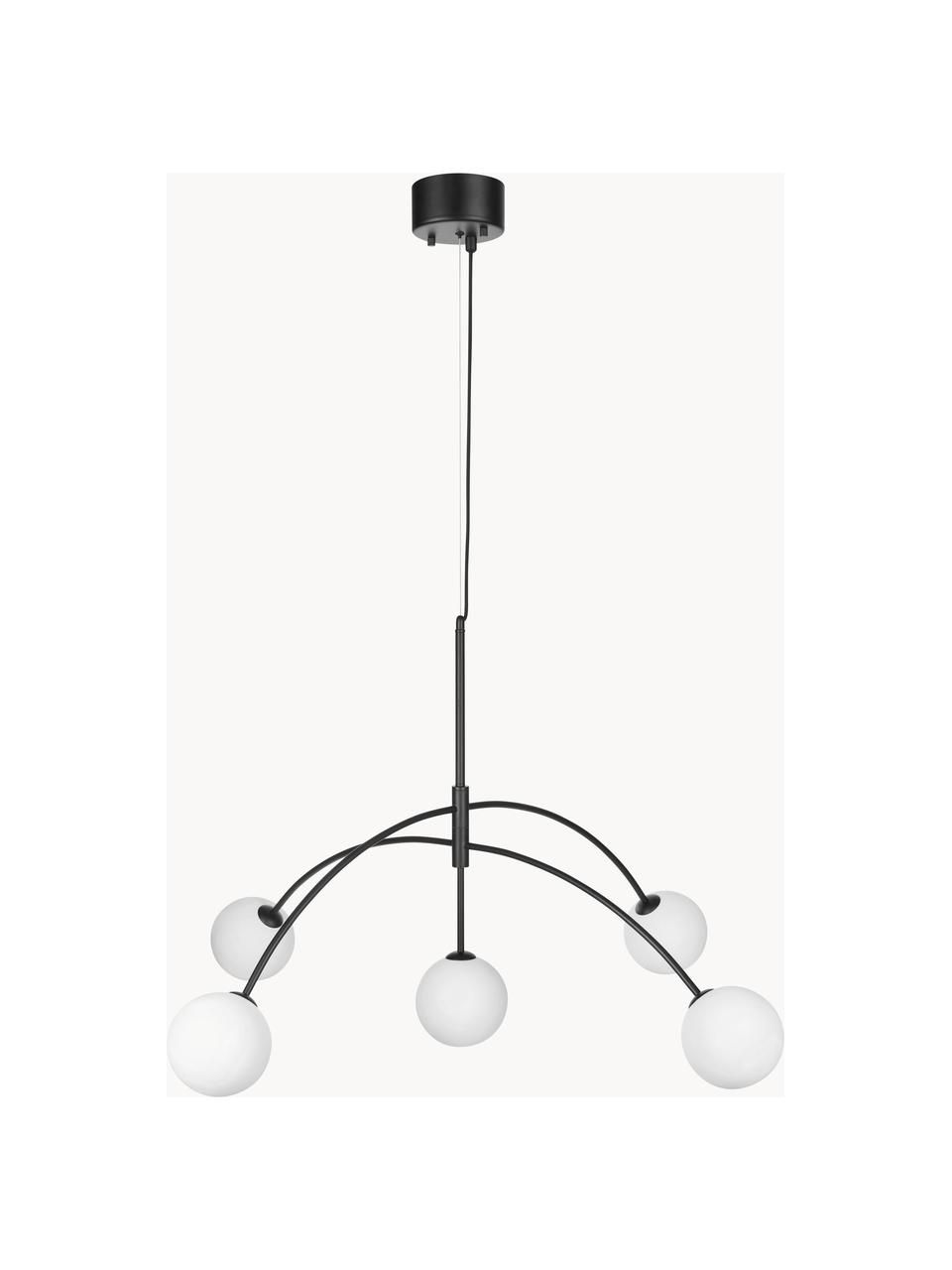 Grande suspension en verre opalescent Heaven, Noir, Ø 117 x haut. 70 cm