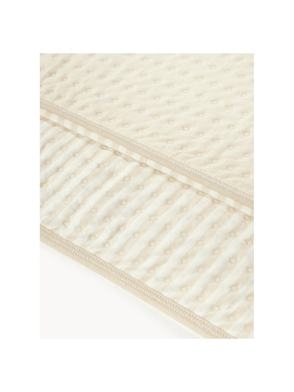 Colcha de algodón acolchada Nivia, Funda: 100% algodón, Blanco Off White, beige claro, An 180 x L 250 cm (para camas de 140 x 200 cm)