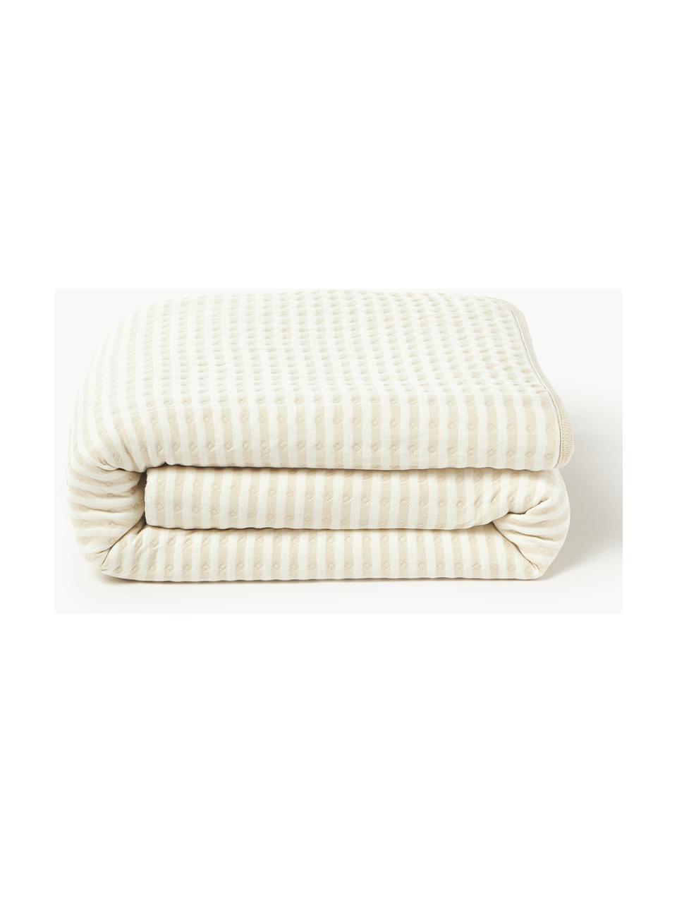 Couvre-lit en coton matelassé Nivia, Blanc cassé, beige clair, larg. 180 x long. 250 cm (pour lits jusqu'à 140 x 200 cm)