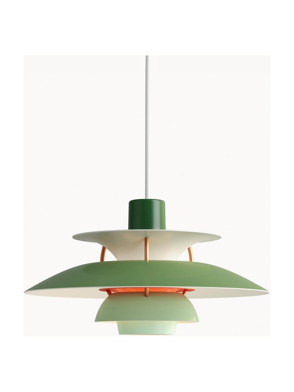 Lámpara de techo PH 5 Mini, Pantalla: metal recubierto, Cable: cubierto en tela, Verde claro, verde oscuro, dorado, Ø 30 x Al 16 cm