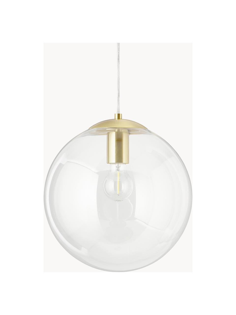 Hanglamp Bao, Lampenkap: glas, Transparant, goudkleurig, Ø 30 cm