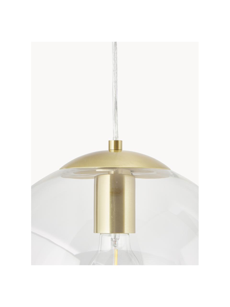 Hanglamp Bao, Lampenkap: glas, Transparant, goudkleurig, Ø 30 cm