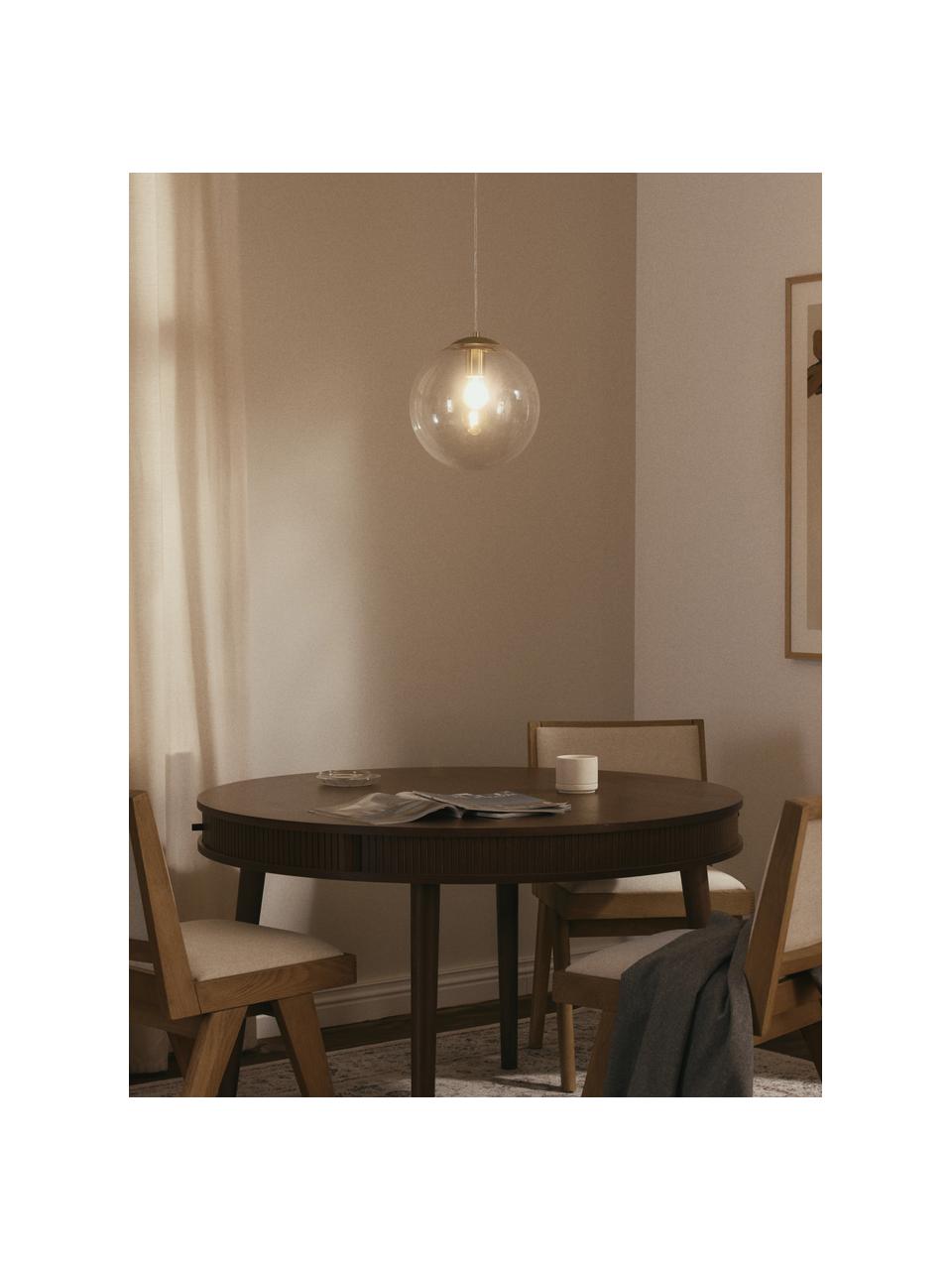 Lampa wisząca Bao, Transparentny, odcienie złotego, Ø 30 x W 90 cm