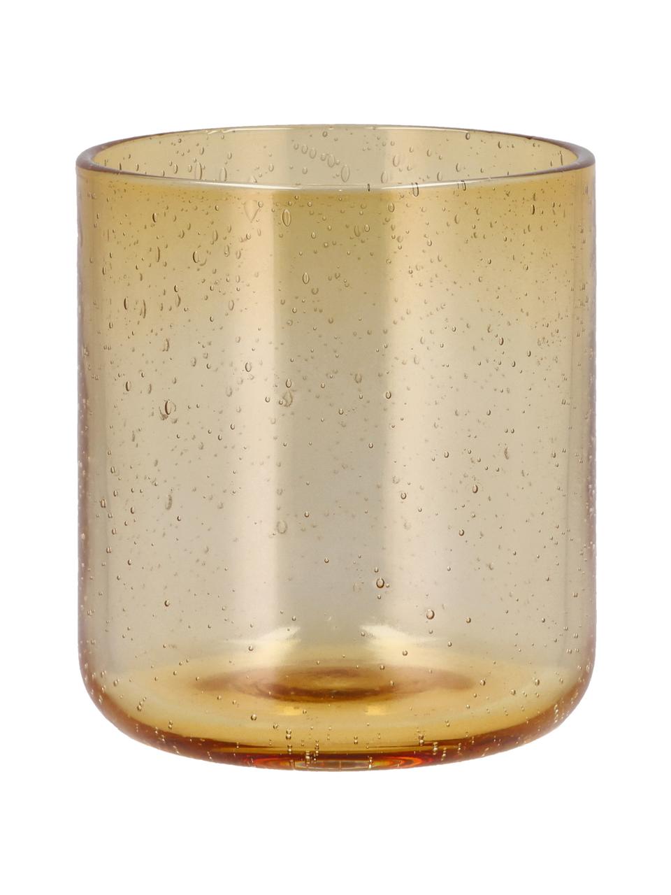 Bicchiere acqua giallo Valencia 6 pz, Vetro, Giallo, Ø 8 x Alt. 9 cm, 300 ml