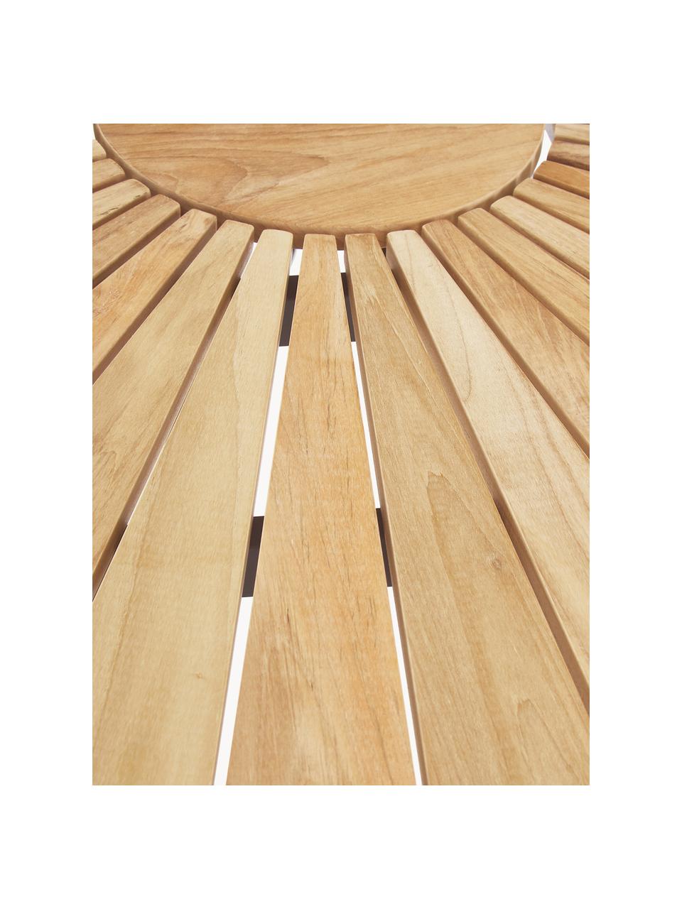 Okrągły stół ogrodowy z blatem z drewna tekowego Hard & Ellen, różne rozmiary, Blat: drewno tekowe, piaskowane, Drewno tekowe, antracytowy, Ø 110 x W 73 cm