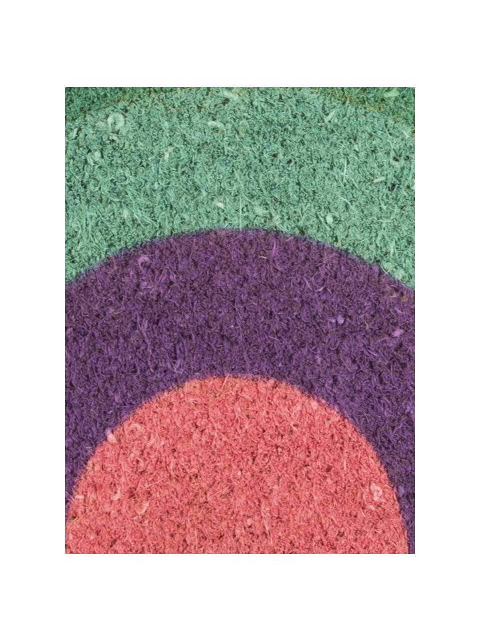 Deurmat Rainbow, Bovenzijde: kokosvezels, Onderzijde: PVC, Meerkleurig, B 40 x L 70 cm