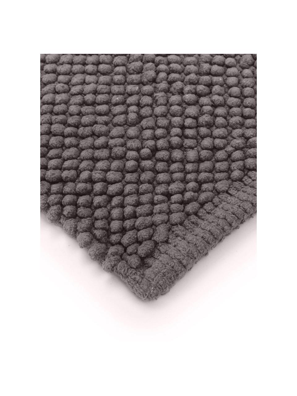 Tappeto bagno grigio scuro Anja, Cotone, Grigio scuro, Larg. 50 x Lung. 80 cm