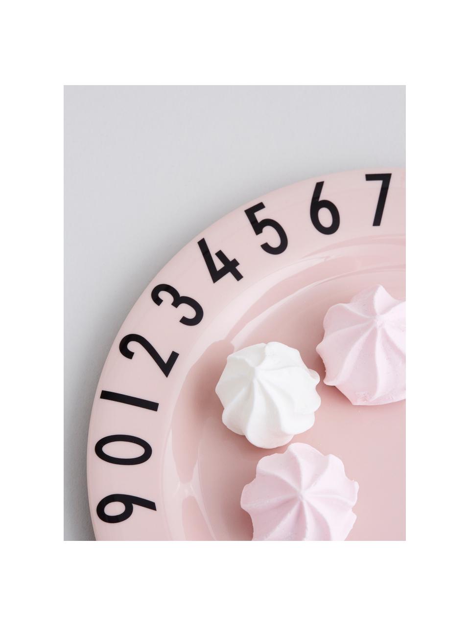 Set da colazione Numbers 3 pz, Melamina, Rosa, nero, Larg. 22 x Alt. 7 cm