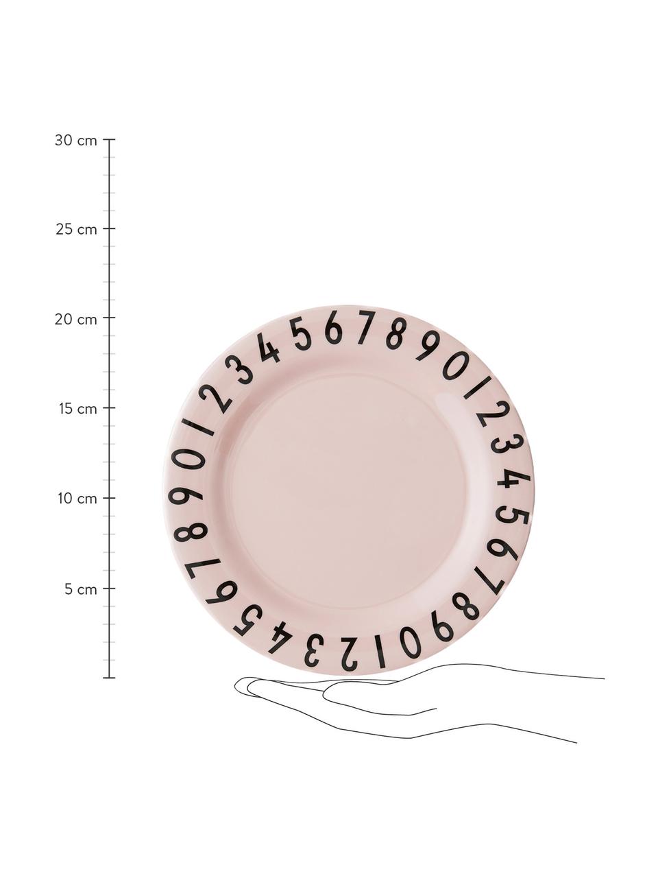 Ontbijtset Numbers, 3-tlg, Melamine, Roze, zwart, 21 x 7 cm