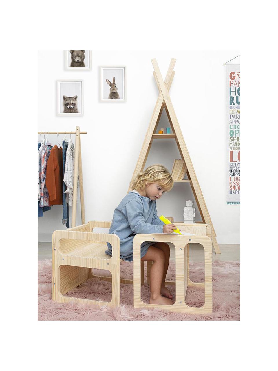 Mueble infantil Montessori, Madera de pino, Beige, An 40 x Al 40 cm