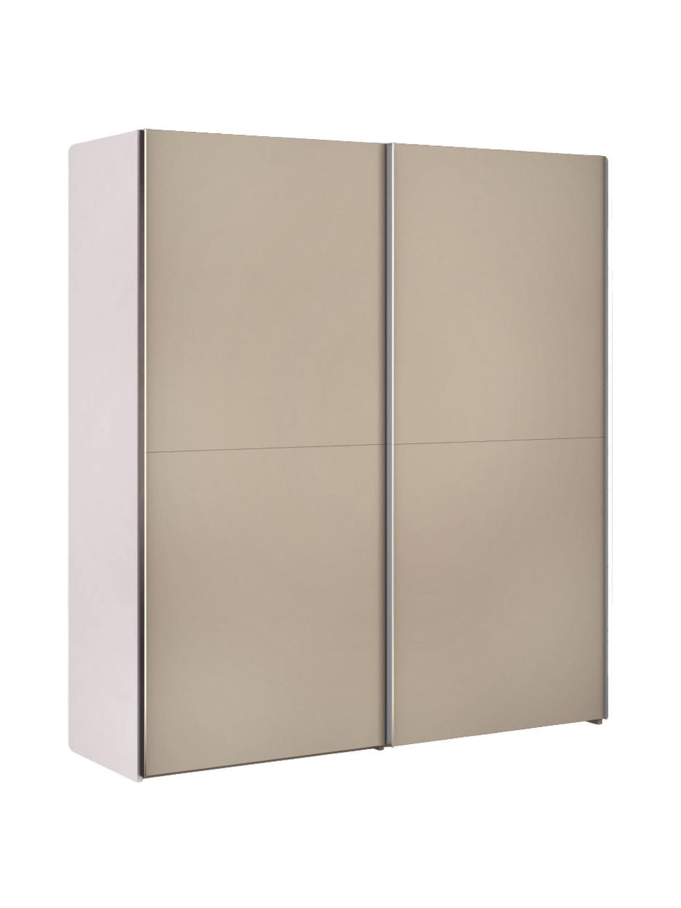 Schuifdeurkast Oliver met 2 deuren, inclusief montageservice, Frame: panelen op houtbasis, gel, Beige, 202 x 225 cm