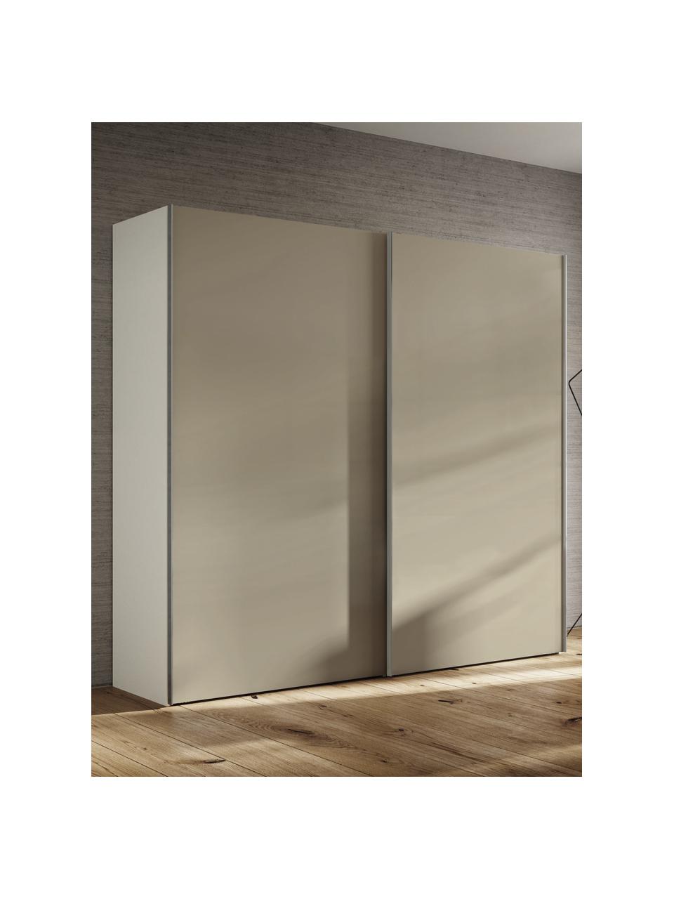 Schwebetürenschrank Oliver mit 2 Türen, inkl. Montageservice, Korpus: Holzwerkstoffplatten, lac, Beige, 202 x 225 cm