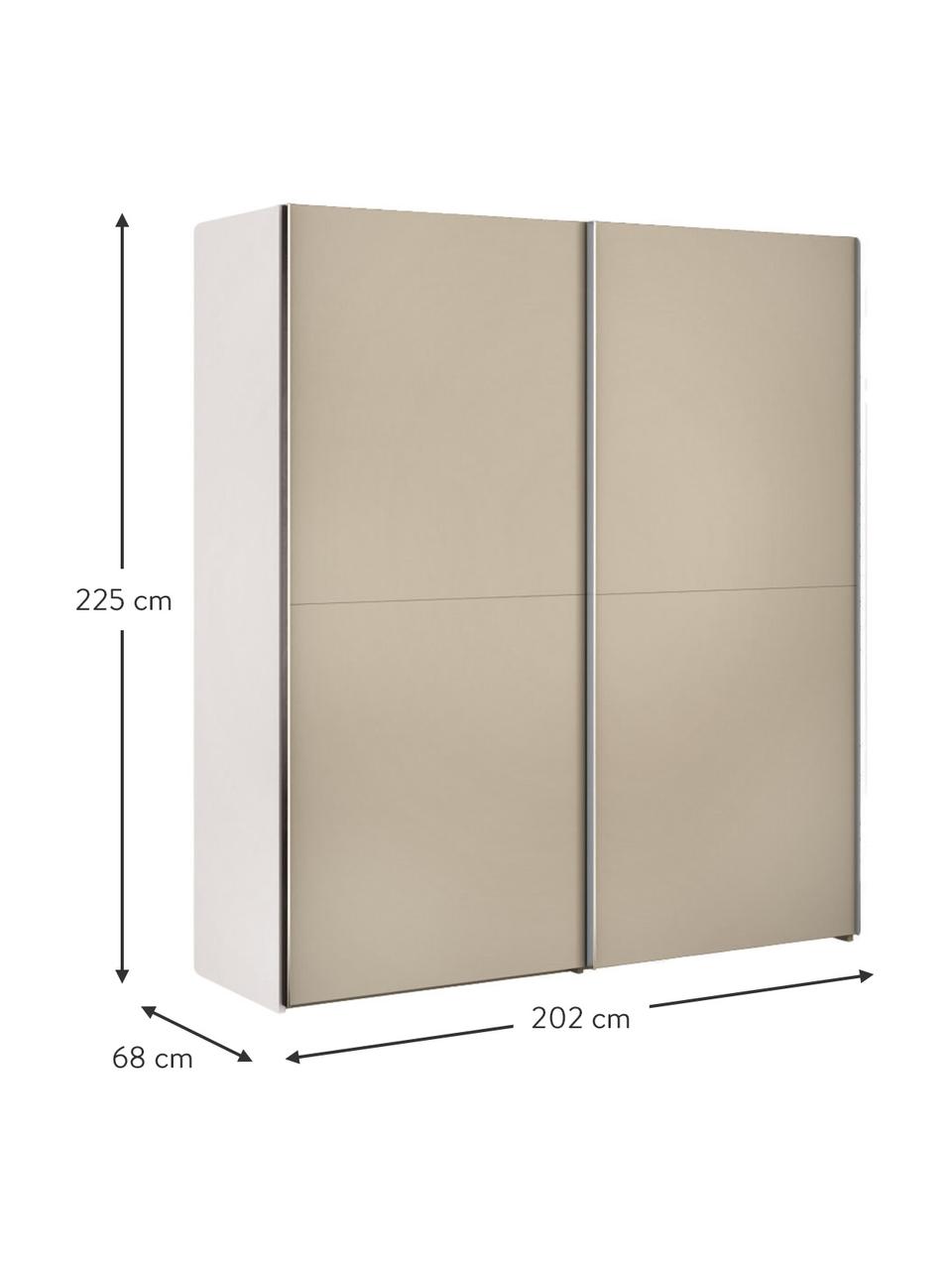 Schuifdeurkast Oliver met 2 deuren, inclusief montageservice, Frame: panelen op houtbasis, gel, Beige, 202 x 225 cm