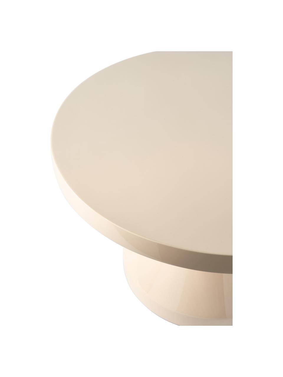 Mesa de centro redonda Zig Zag, Plástico pintado, Beige claro, Ø 60 cm