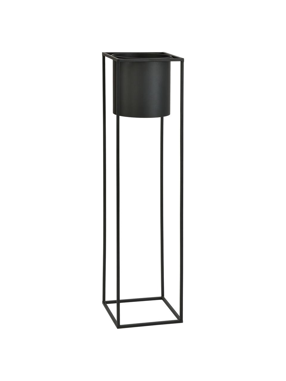 Osłonka na doniczkę z metalu Bragi, Metal lakierowany, Czarny, S 26 x W 100 cm