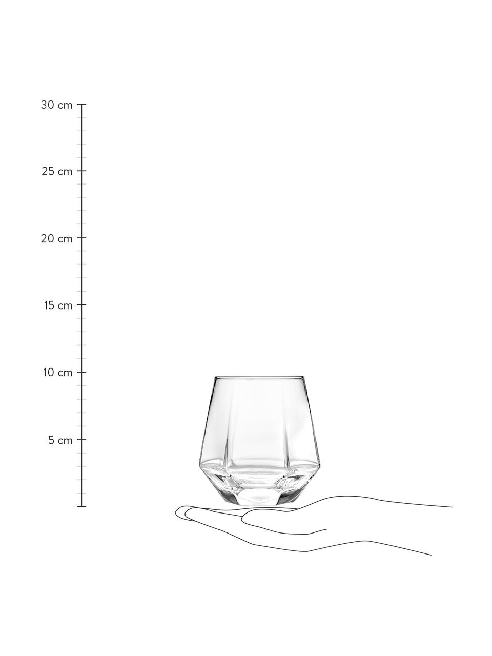 Mondgeblazen waterglazen Jaxon in transparant, 4 stuks, Glas, Transparant, Ø 9 x H 10 cm, 310 ml