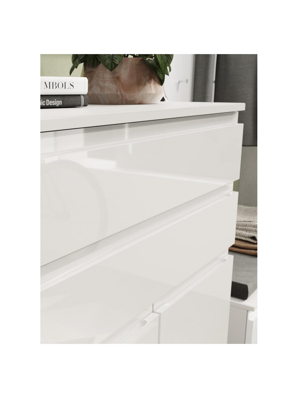 Schoenenkast Ontario, Frame: met melamine beklede spaa, Poten: plastic, Wit, B 75 x H 108 cm