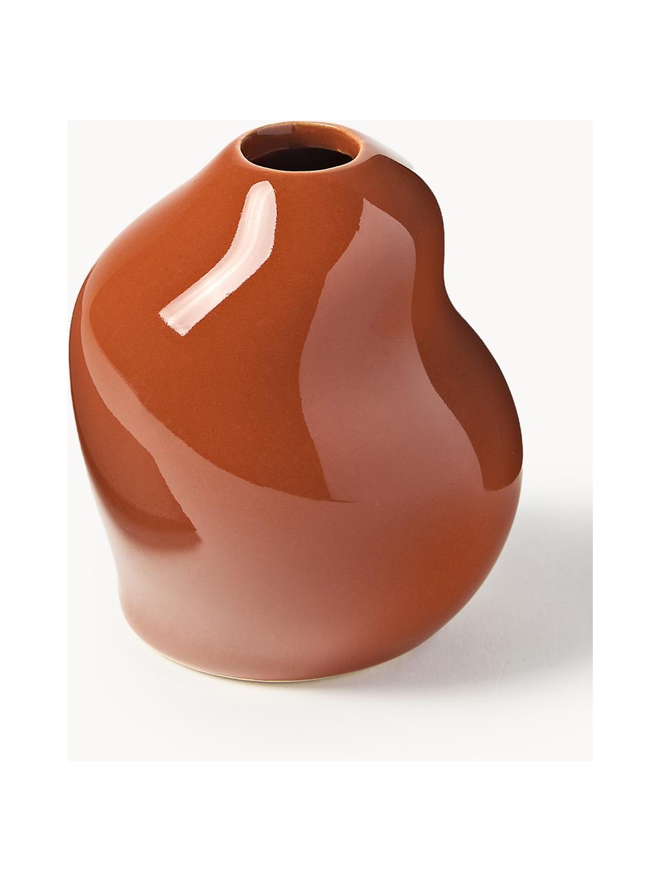 Vases en grès Madhuri, 3 élém., Grès cérame, Orange, Lot de différentes tailles