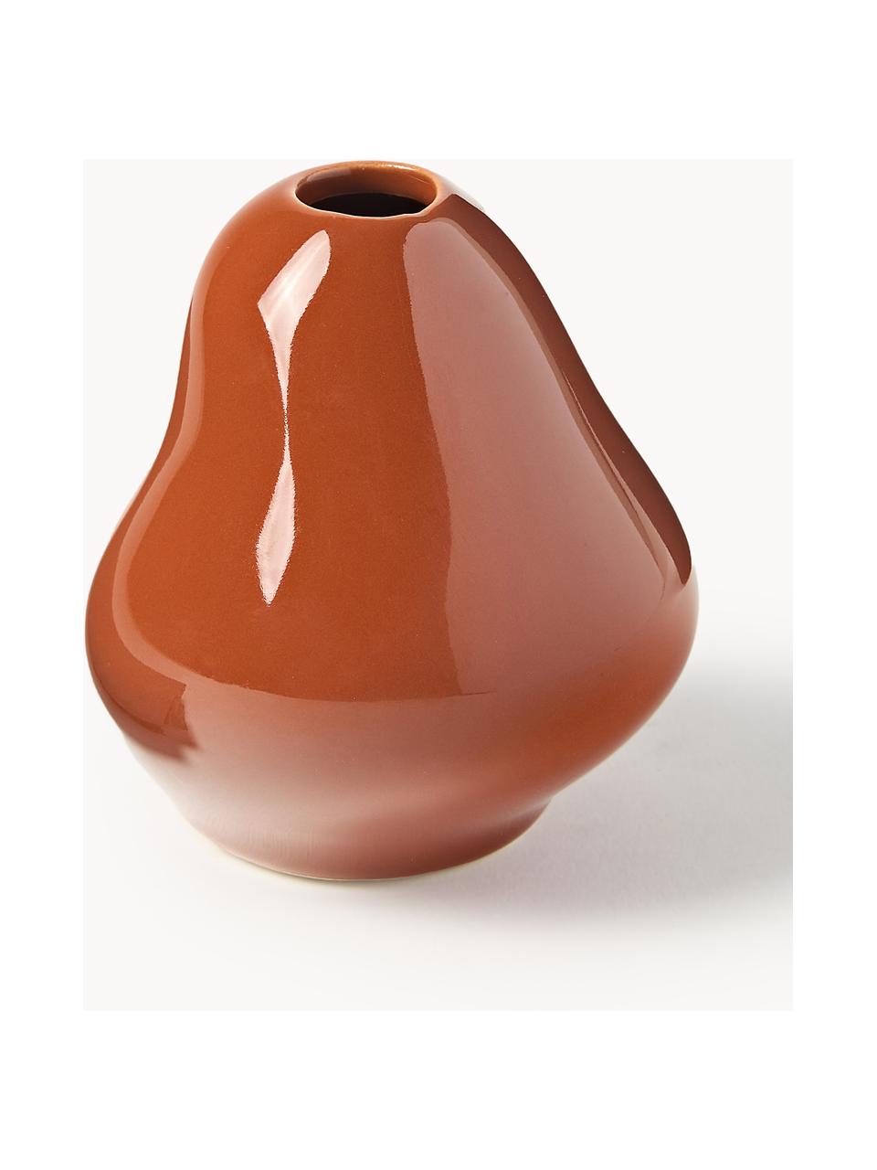 Vases en grès Madhuri, 3 élém., Grès cérame, Orange, Lot de différentes tailles