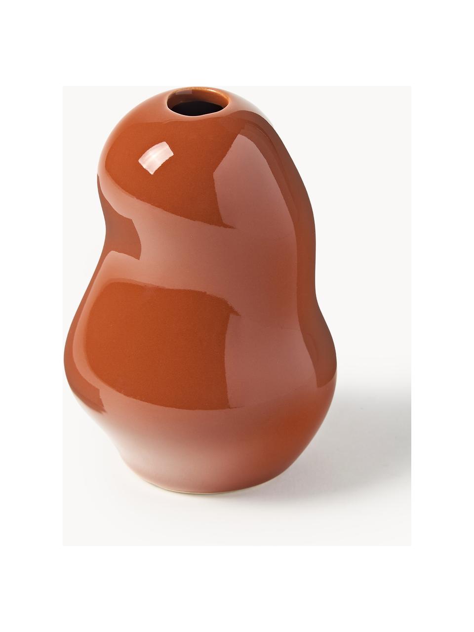 Vases en grès Madhuri, 3 élém., Grès cérame, Orange, Lot de différentes tailles