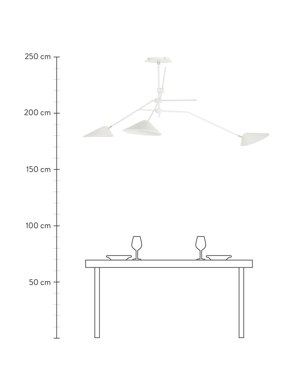 Lámpara de techo grande Neron, Estructura: metal con pintura en polv, Anclaje: metal con pintura en polv, Blanco, An 173 x Al 52 cm