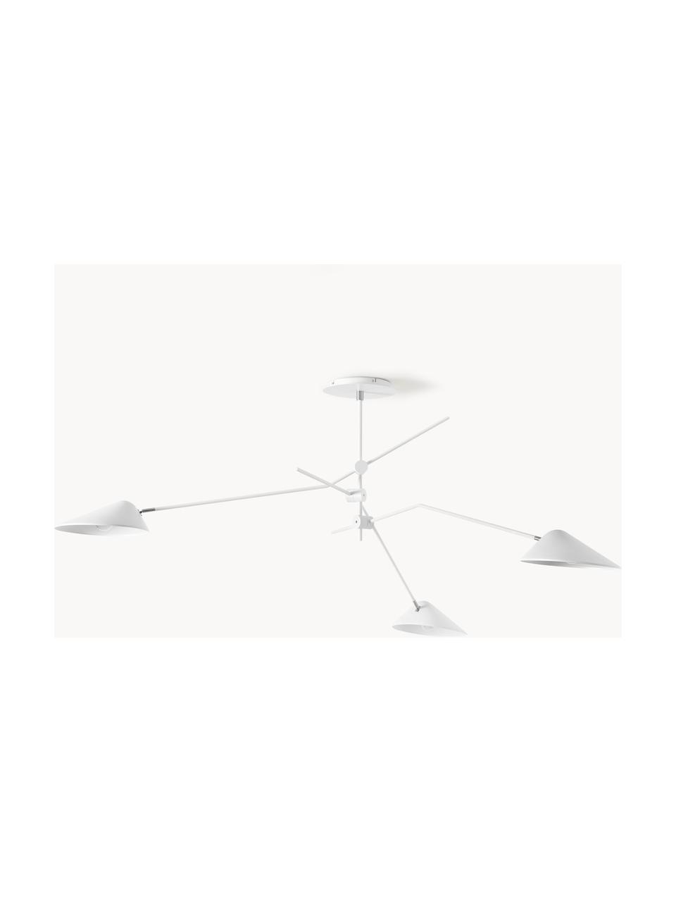 Grote plafondlamp Neron, Decoratie: vermessingd metaal, Wit, B 173 x D 170 cm