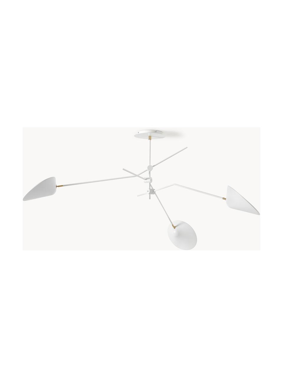 Lampada da soffitto grande Neron, Decorazione: metallo ottonato, Bianco, Larg. 173 x Prof. 170 cm