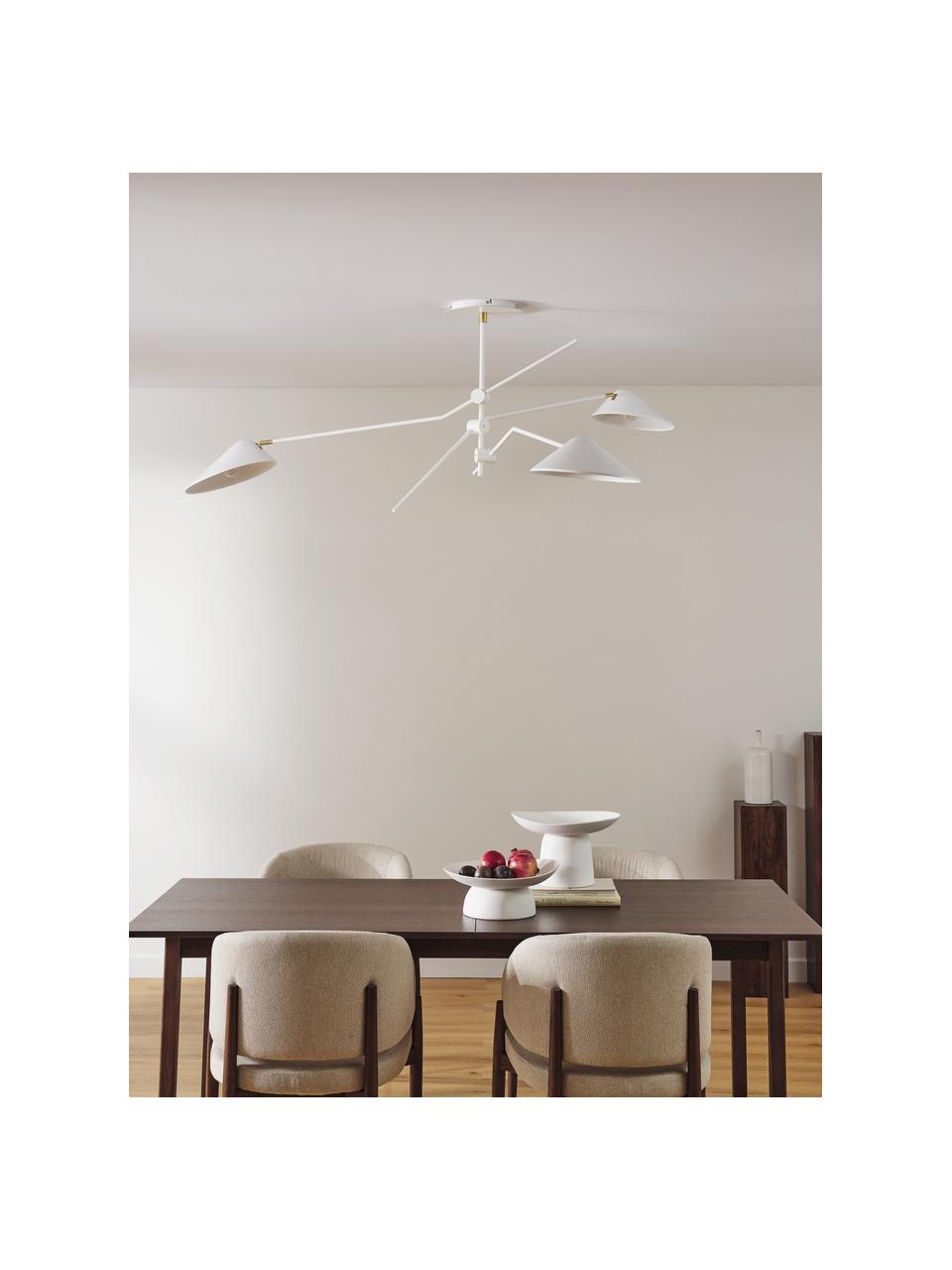 Lampada da soffitto grande Neron, Decorazione: metallo ottonato, Bianco, Larg. 173 x Prof. 170 cm