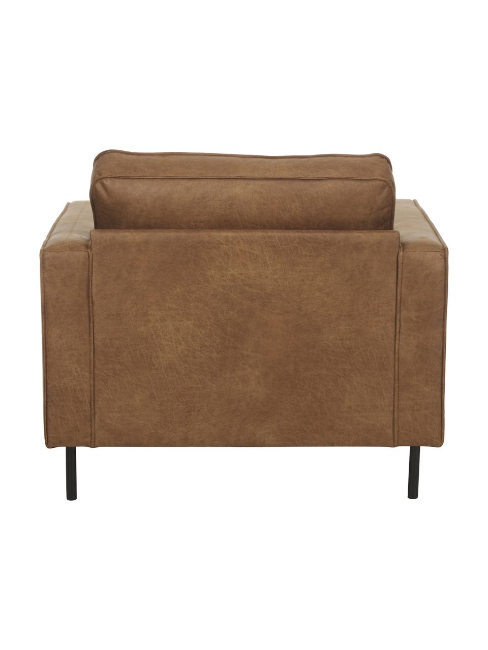 Fauteuil de salon cuir recyclé Hunter, Cuir brun, larg. 87 x prof. 95 cm