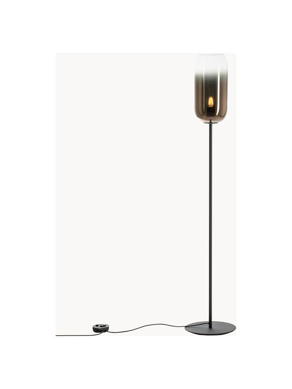 Lampadaire soufflé bouche Gople, Brun, noir, haut. 170 cm