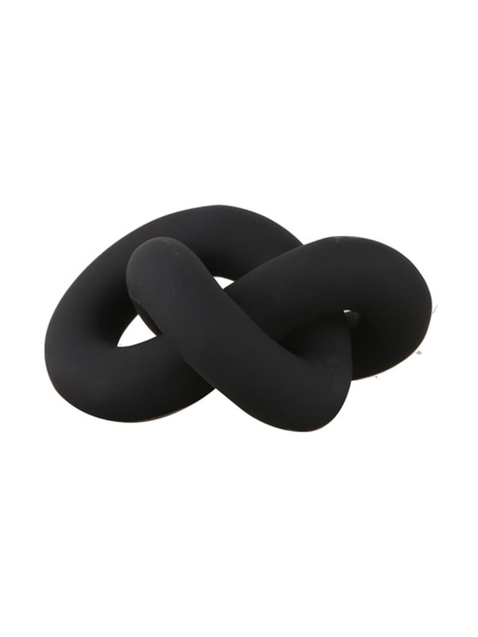 Dekorácia z keramiky Knot, Keramika, Matná čierna, Š 19 x V 9 cm
